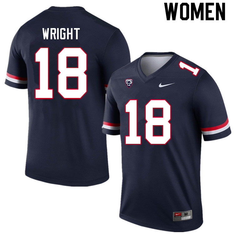 Women #18 Ma'jon Wright Arizona Wildcats College Football Jerseys Sale-Navy
